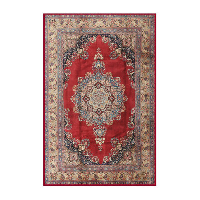 Tapis décoratif rouge d’inspiration orientale aizah