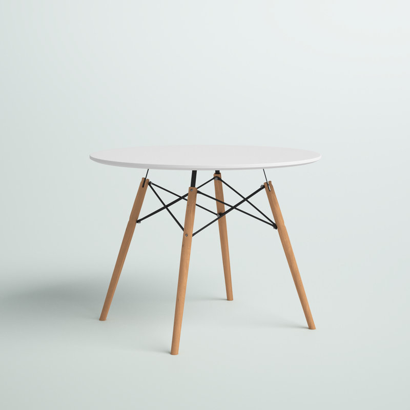 Table de salle à manger Wiebe, Naturel, Blanc