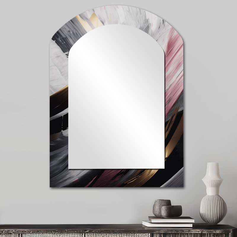 Miroir mural rose et doré Mysterious Marble, 34 po x 25 po