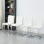 Ensemble de 4 chaises de salle à manger modernes en cuir de polyuréthane blanc-592510506-592510679