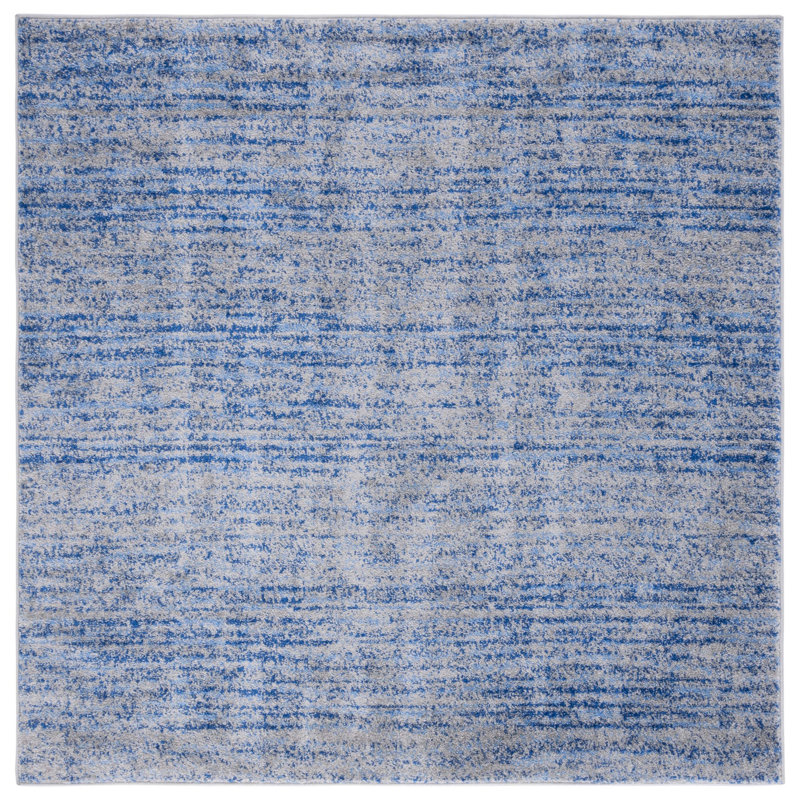 Riebe Abstract Gray Area Rug, Square 6'
