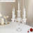 14"H 5-Arm Clear Crystal Glass Candle Holder