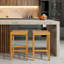 Ensemble de 2 tabourets de bar en bois d'acacia Winston Porter-1586436044