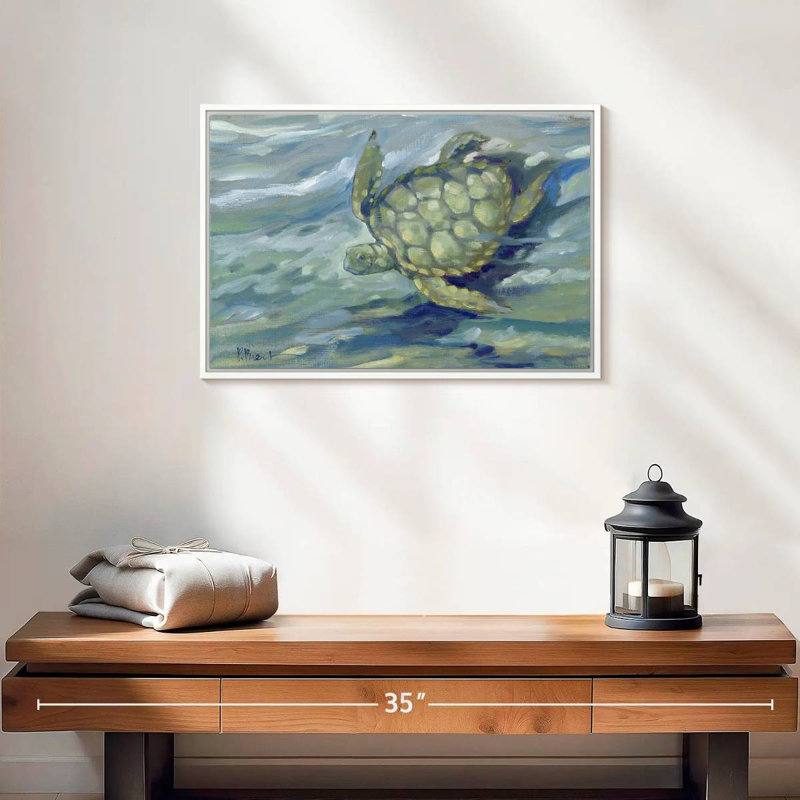 Tortue de mer East Point, Cadre flottant blanc, 19 po x 13 po