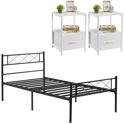Ensemble de chambre configurable avec lit plateforme 3 pièces Kempst