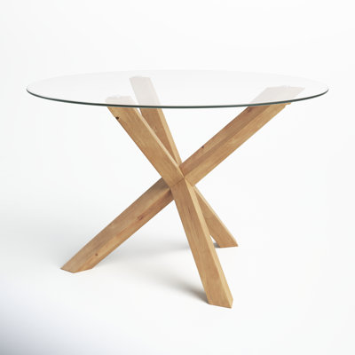 Barnett Round Glass Top Dining Table