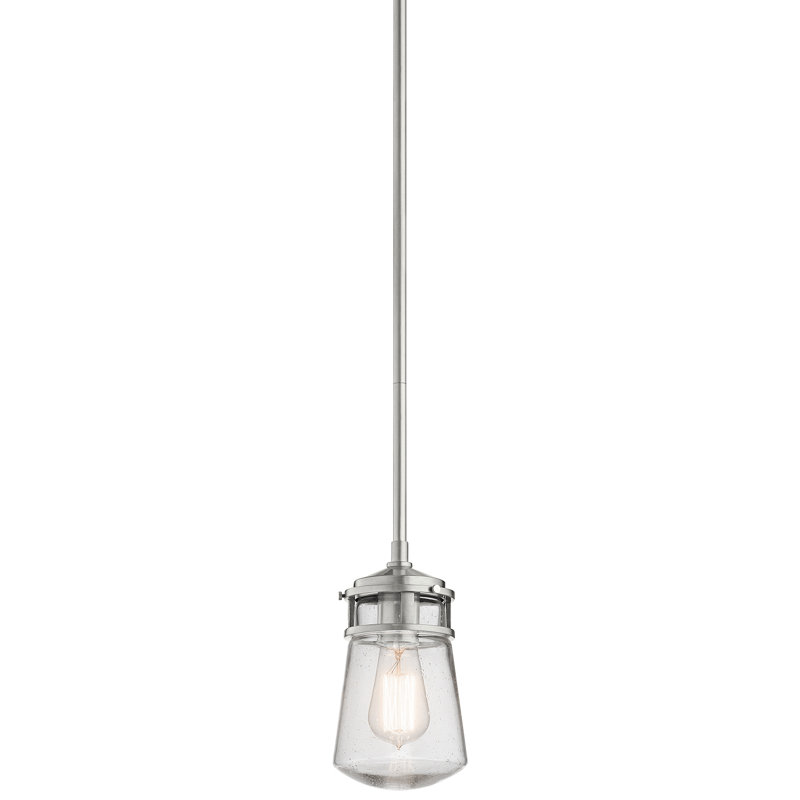 Lovitz 1 - Light Single Pendant, 11.75" H x 6" W x 6" D, Brushed Aluminum