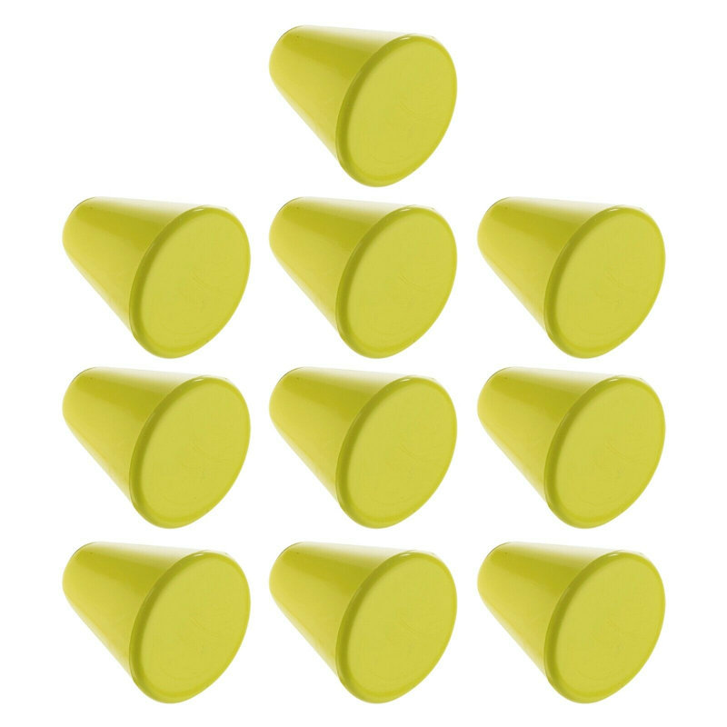Plastic, Wood And Metal Handles & Knobs Green Cone Knob X10, Green