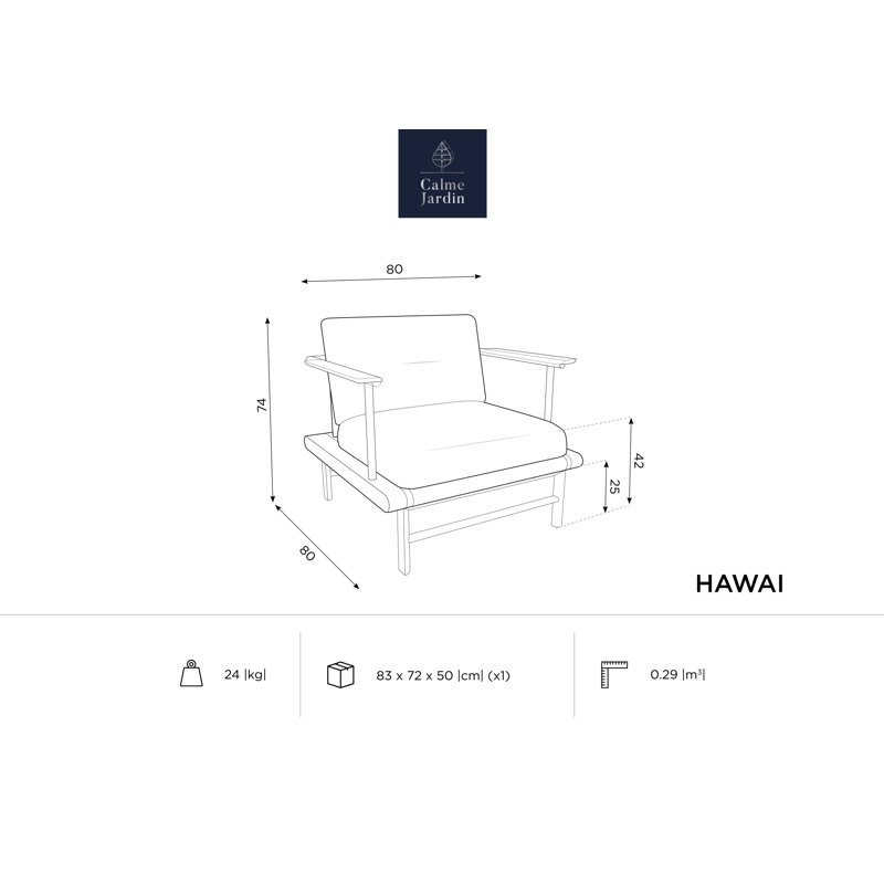Ash Outdoor Lounge Chair, Dark Blue