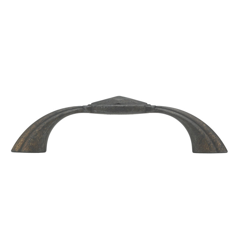 Poignée arche traditionnelle en métal 3 25/32 po Art Deco, Bronze tacheté