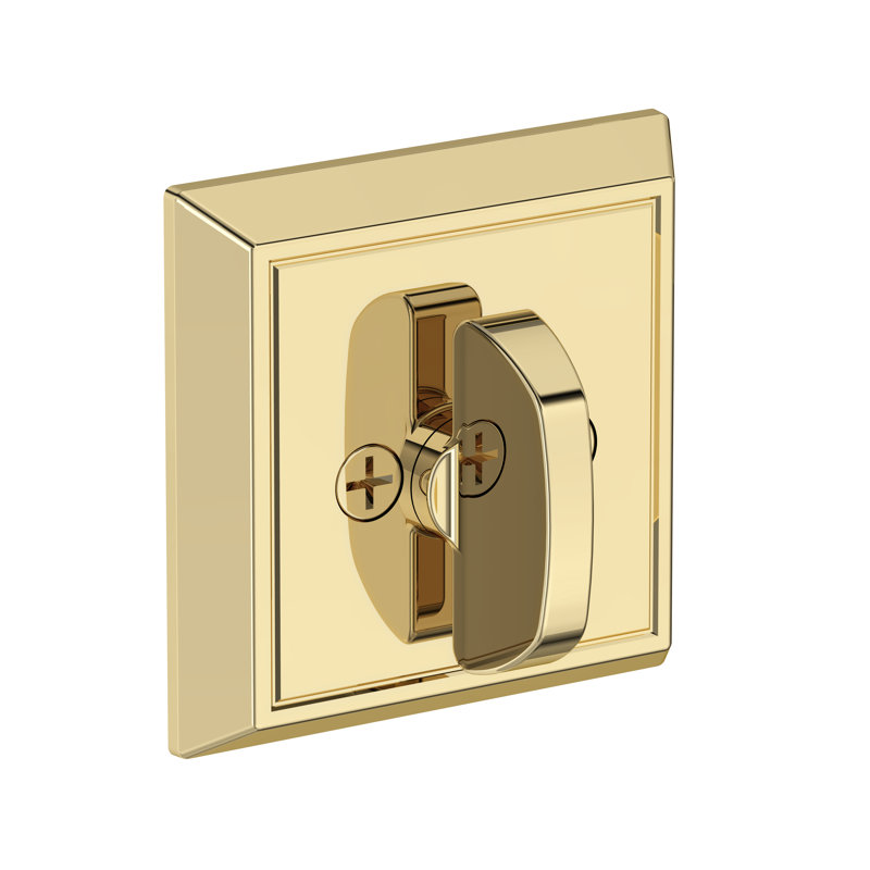Chamfered Square Deadbolt Patio Deadbolt in Non-lacqered Brass, Unlacquered Brass