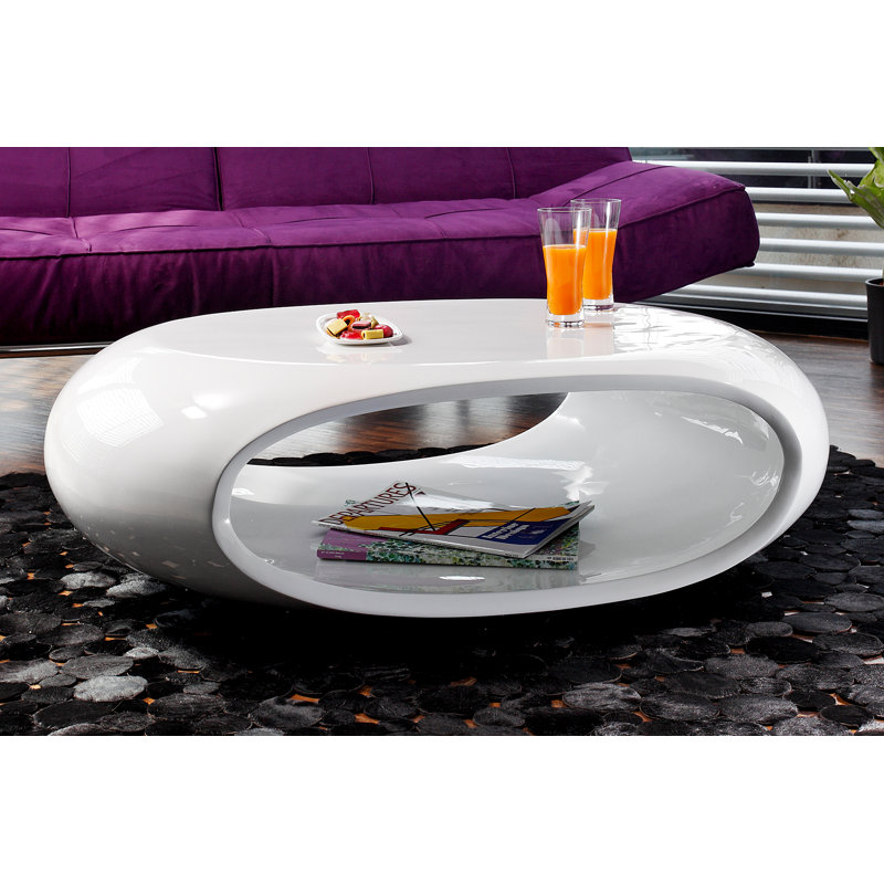 Arras Fiberglass Coffee Table – Sleek Sculptural Minimalism for Modern Living