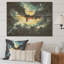 «Blue Watercolor Night Bat Charm I», reproduction sur bois-1090060168