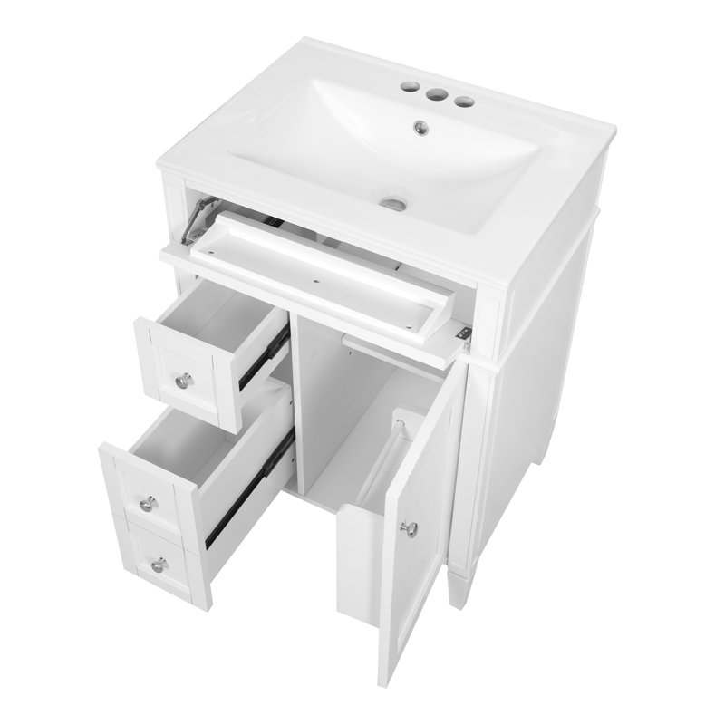 Meuble-lavabo 24 po avec lavabo supérieur, White