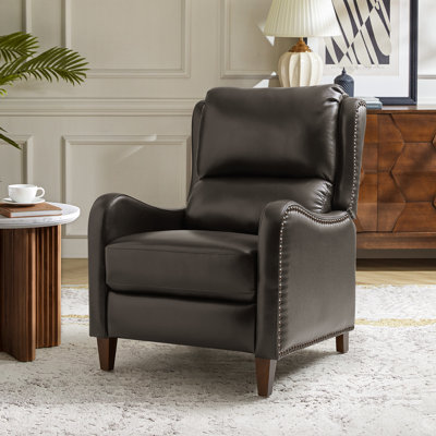 Neliyah 28.75" Wide Genuine Leather Recliner