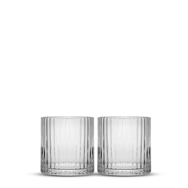 JoyJolt Elle Fluted Double Old Fashioned Whiskey Glass, 10oz