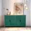 Armoire d'appoint 59 pouces verte avec 4 portes pour le salon