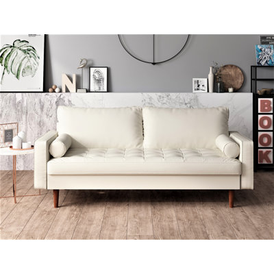 Goodwyn 69.68" Faux Leather Square Arm Sofa