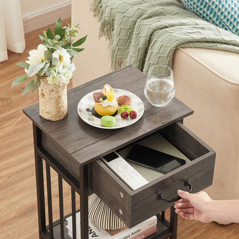 Kempst 15.7'' W Nightstand, Black/Gray, Individual