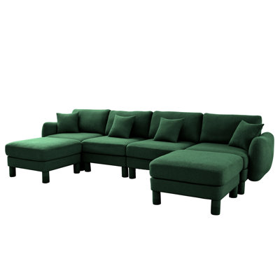 Boucle Fabric Sectional Sofa