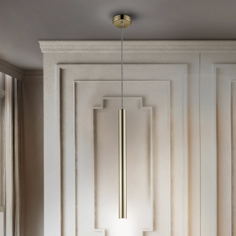 Kuhlmann 1 - Light LED Cylinder Pendant, Golden