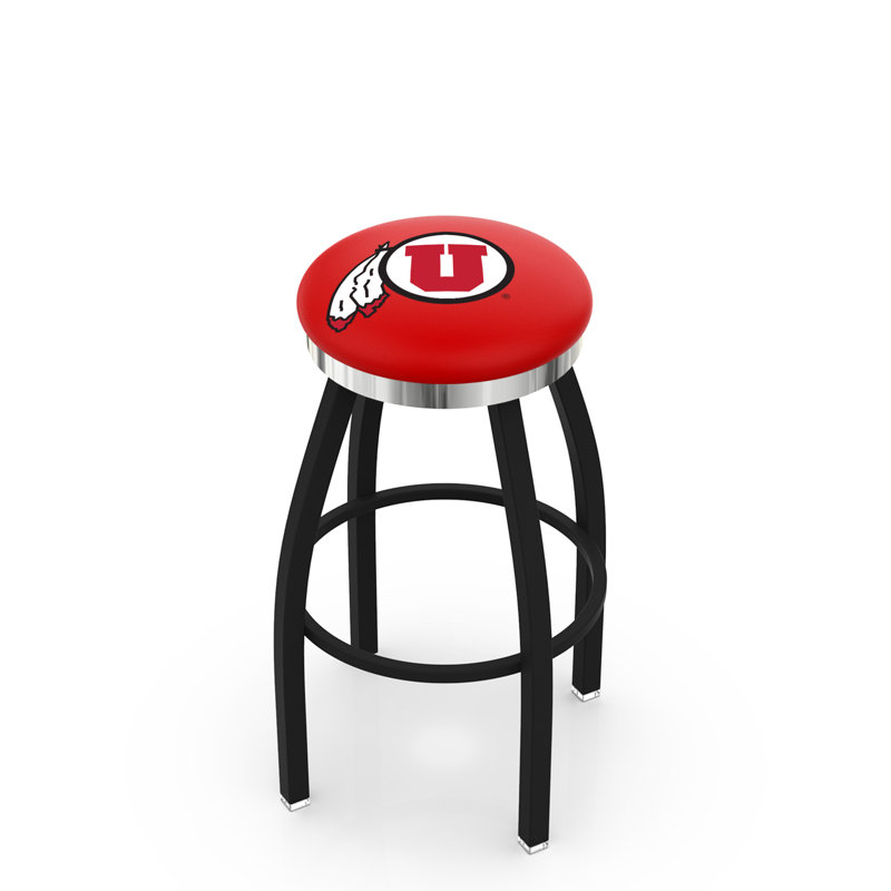 Tabouret de bar pivotant de 30 po NCAA, Chrome, Université de l'Utah