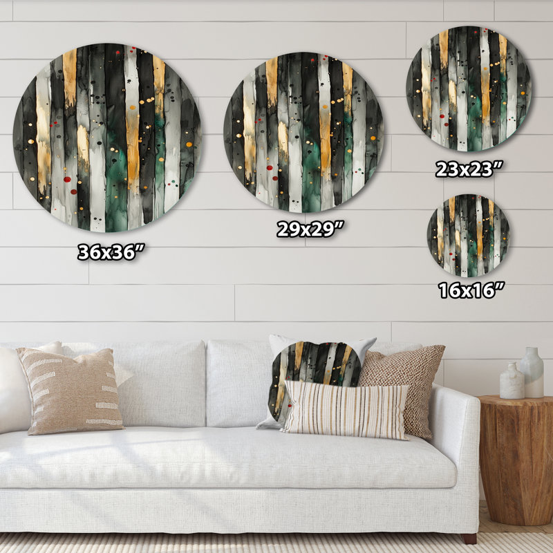 «Gold Green Ethereal Optic I I - fauvisme», impression sur métal vert moderne, H 16 po x l 16 po