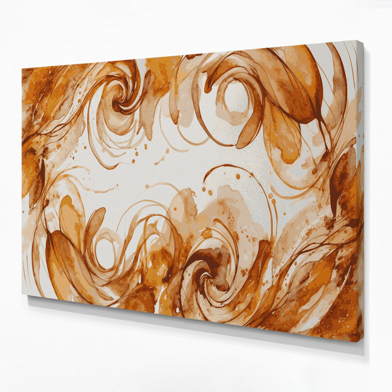 Aquarelle abstraite, art mural sur toile beige, 11" H x 14" W