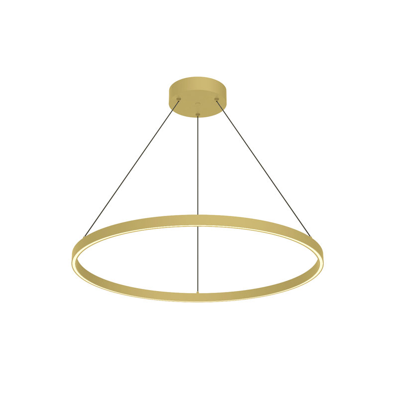Luminaire suspendu simple en or brossé 1 lumière Cerchio