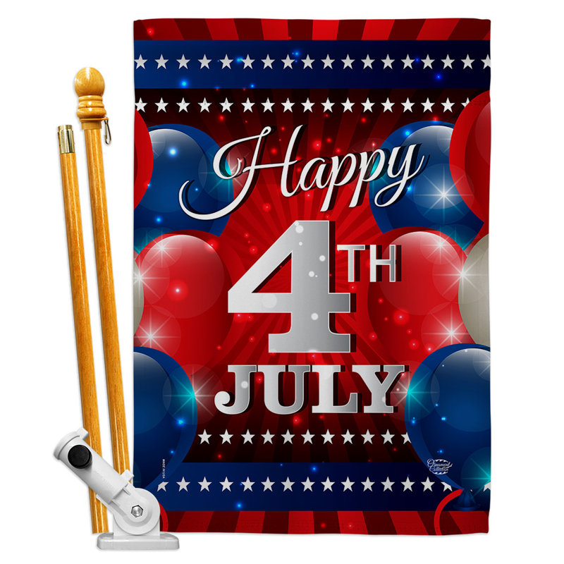 Ensemble de drapeaux en polyester 40 x 28 po Fourth of August