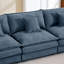 Canapé modulaire en L spacieux et modulaire en chenille bleue pour salon moderne