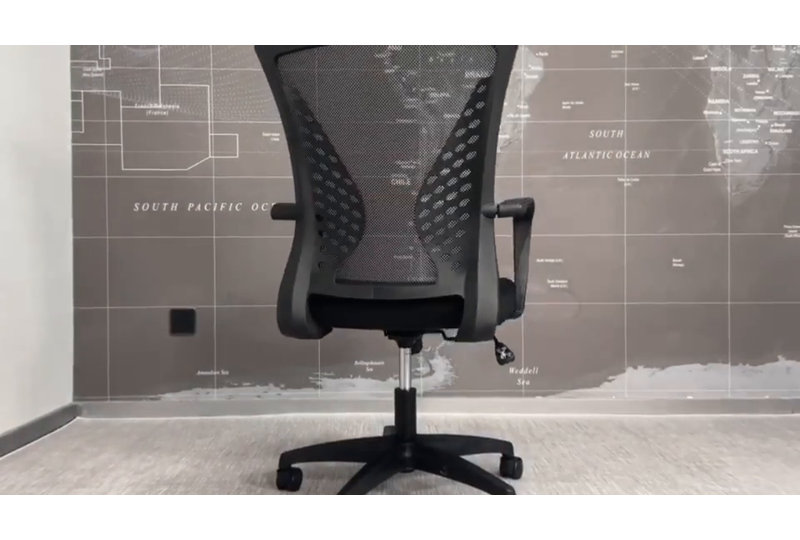 Blue Mesh Swivel Task Chair with Adjustable Arms