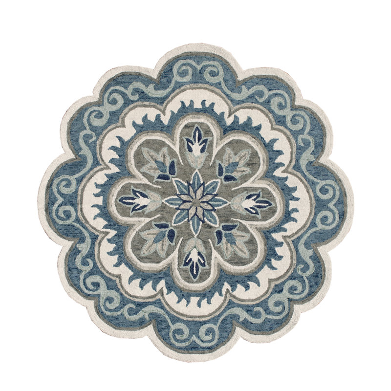 Aisosa Hand Tufted Wool Indoor Rug, Round 6'