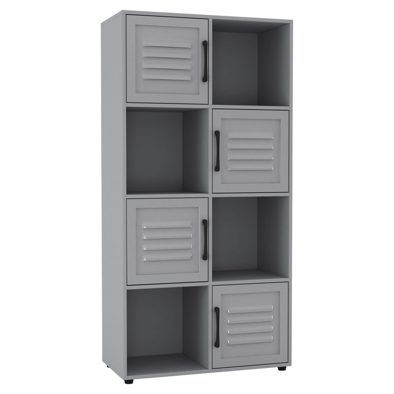 Bernth 119 cm H x 60 cm W Cube Bookcase, Grey