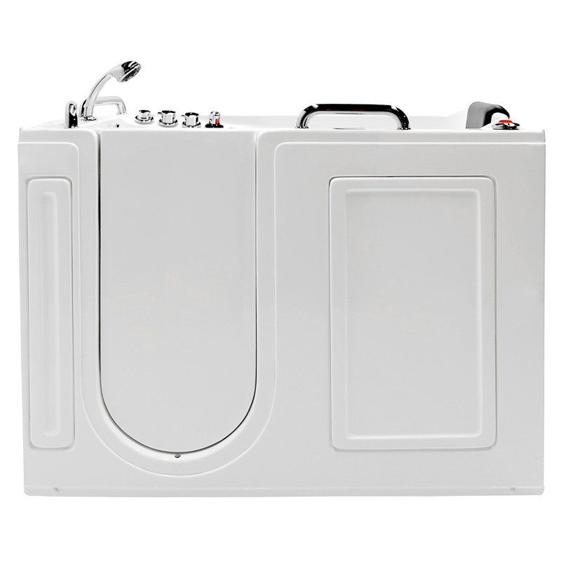 MediSpa 52.5'' x 26.5'' Acrylic Bathtub with Faucet, Right Drain, Arctic White