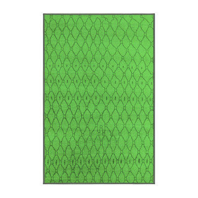 Tapis vert / noir en chenille / polyester tissé à la machine Keshanda