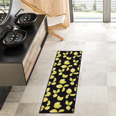 Tapis de cuisine et de salle de bain citron