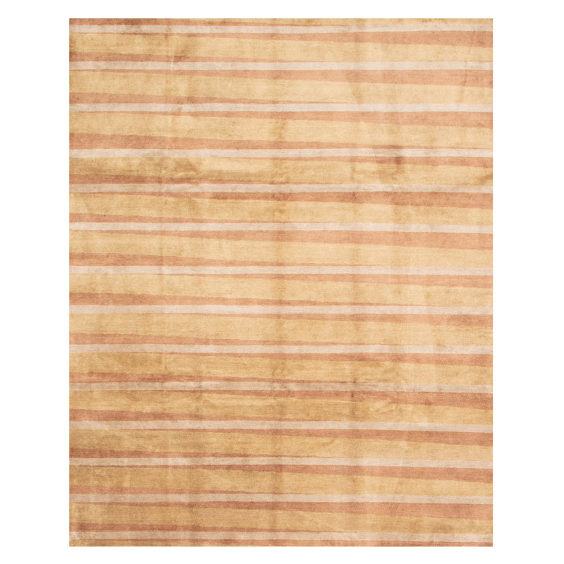 Tapis brun / beige en laine noué à la main Malessa, Rectangle 8 pi 2 po x 10 pi