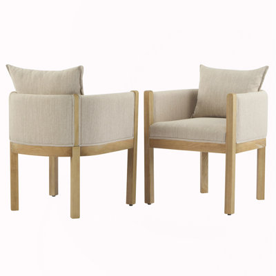 Upholstered Armchair with Rubber Wood Legs