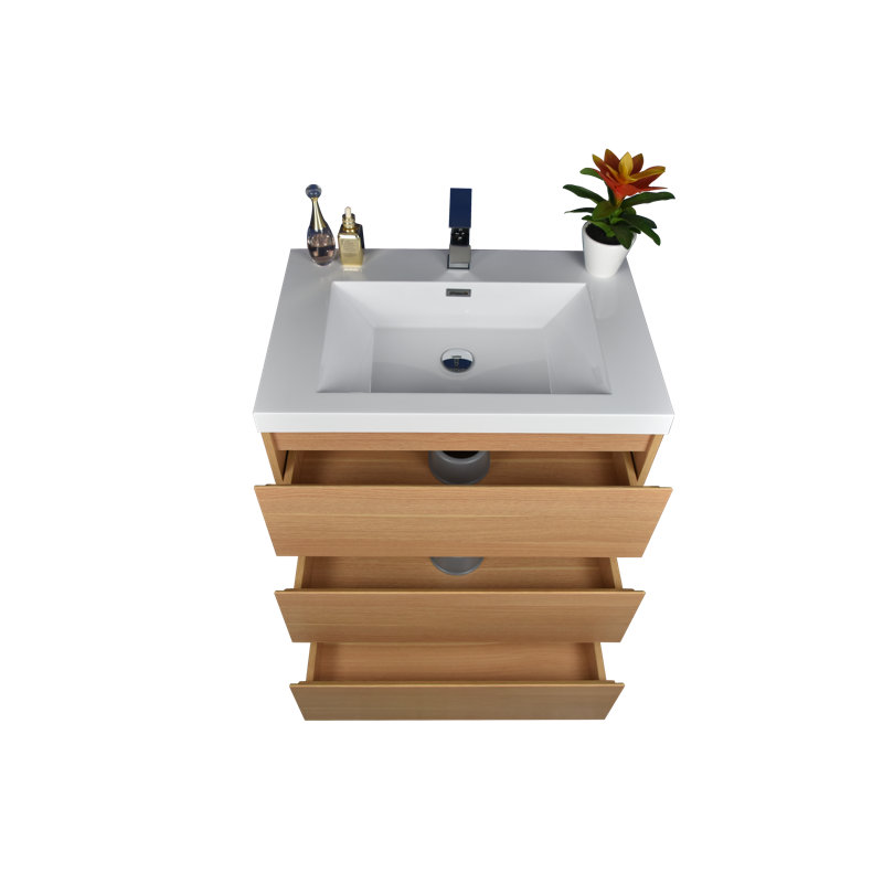Ensemble de meuble-lavabo simple 29 po Ninel, Chêne Coburg