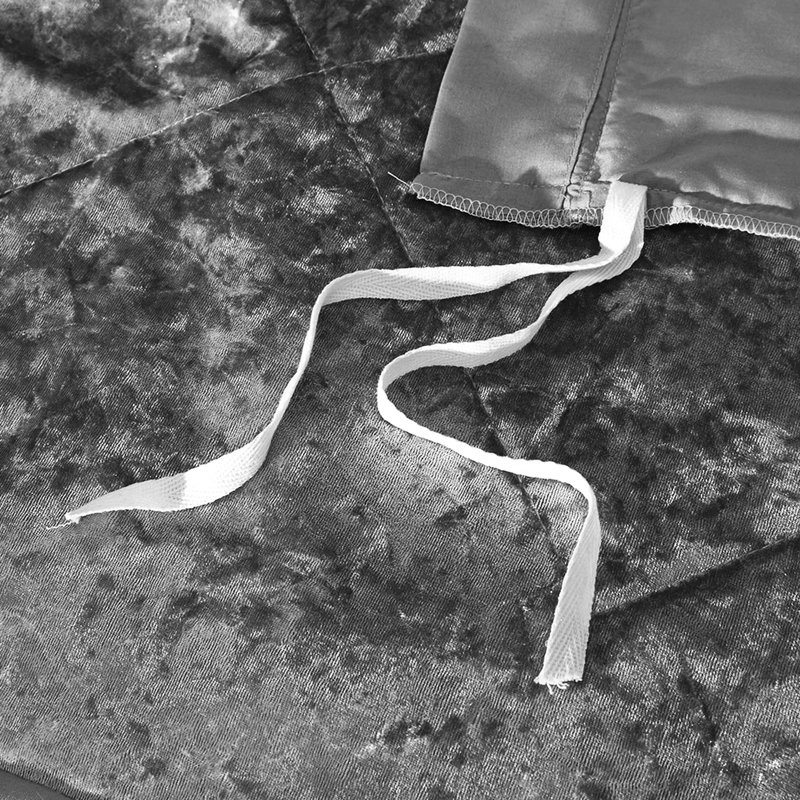 Housse de couette simple / simple TG en velours gris avec coussin texturé