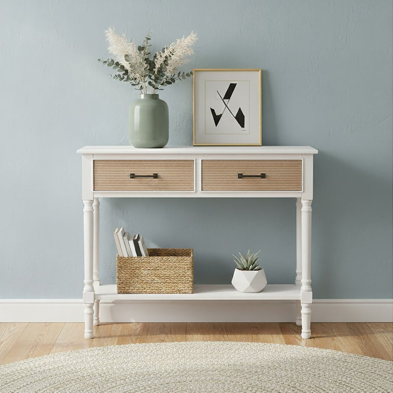 Wine 90cm Solid Wood Top Console Table