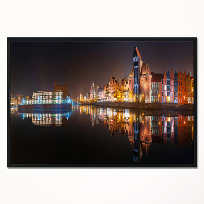 «Panorama of Gdansk Old Town», photographie sur toile à cadre flottant