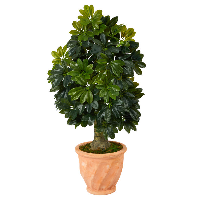 Nearly Natural 39" Schefflera Artificial Tree in Terra-Cotta Planter