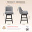 Swivel Upholstered Bar Stool with Solid Wood Frame-132836396-132836397