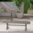 Modern Outdoor Aluminum Dining Bench, Dark Gray
