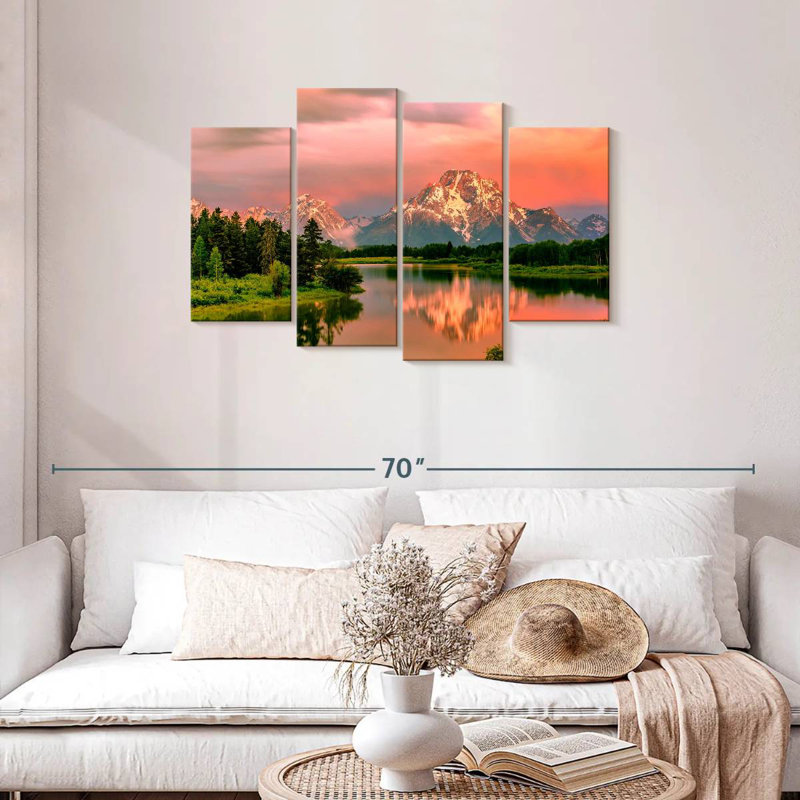 Grand Teton Warm Sunset, 27" H x 43" W