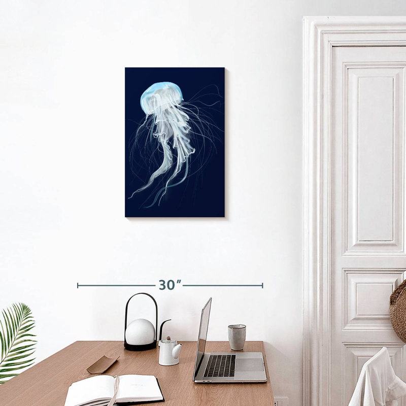 Brampt Wispy White Jellyfish, 24" H x 16" W