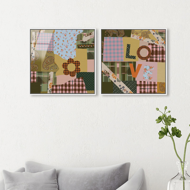 Retro Scarf Set High-Gloss Frameless Acrylic Glass Wall Art Typography and Symbols Print by Oliver Gal, Ready to Hang, 12 x 12