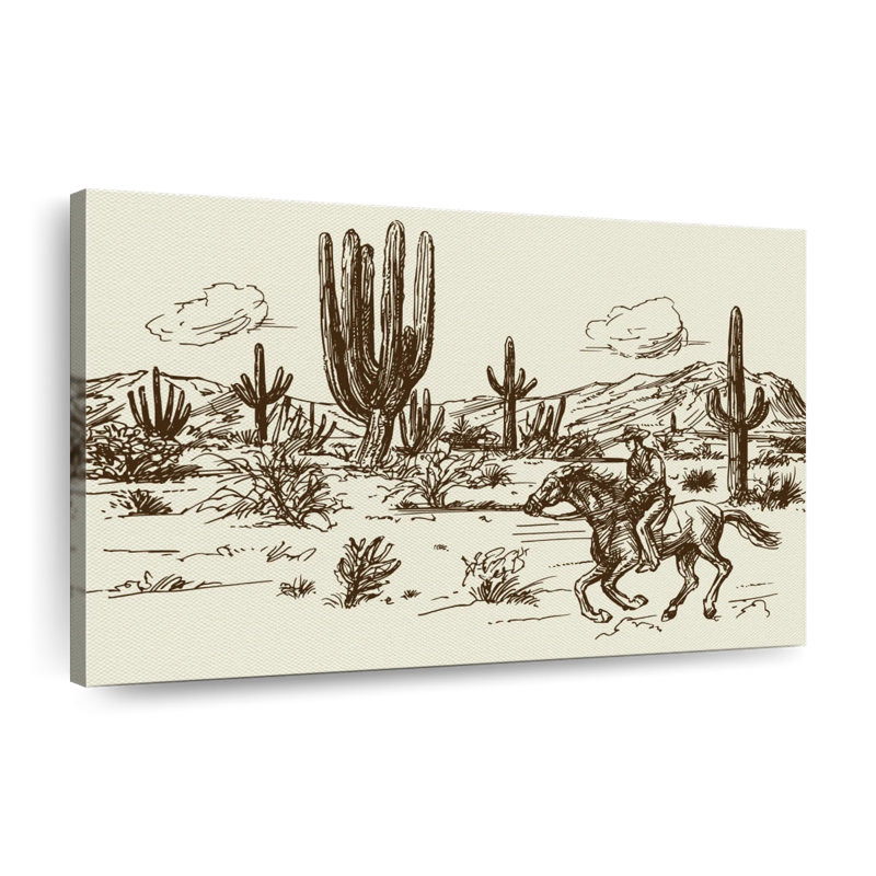 " Vintage Western Canvas Print ", 32" H x 48" W x 1.25" D